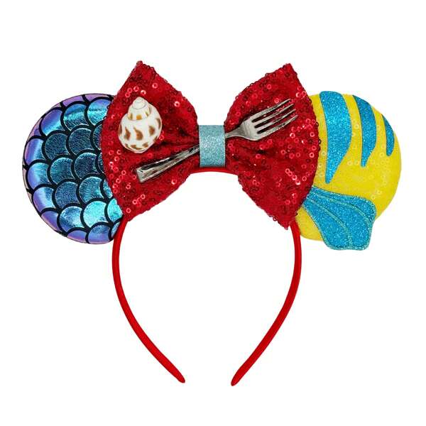 Disney Princess Mermaid Headband, Costume Play Cosplay Accessories, Carnival Party Decoration Hair Hoop,Hairband,Hair Hoop Headbands