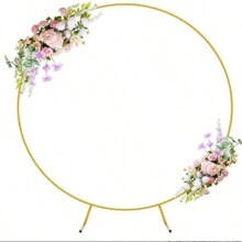 1pc Oversized Diameter 200cm/79inch Wedding Ceremony Queue Background Metal Ring Balloon Arch Stand, Wedding Decoration Prop, Party Festival Outdoor Arrangement Circular Arch - Gold - View 4