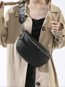 Sac banane casual pour femmes, sac banane vintage en PU, sac de poitrine de voyage à poches multiples pour l'extérieur