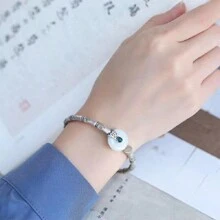 Bransoletka mankietowa Vintage Bamboo Knot Design dla kobiet, minimalistyczny otwarty kłódka bezpieczeństwa, styl chiński
