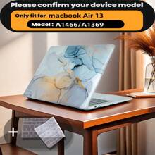 有 4 种大理石图案可供选择，并配有键盘保护膜。它与 MacBook Air Pro 保护套、13/14/15/16 英寸电脑保护套兼容，并配有键盘保护膜，A1370、A1534、A1502、A1707、A2337、A1932、A2179、A2338、A1706、A1708、A2681 塑料硬壳笔记本电脑保护套，黑色、蓝色大理石图案 A2485 A2442、A1466 A1369