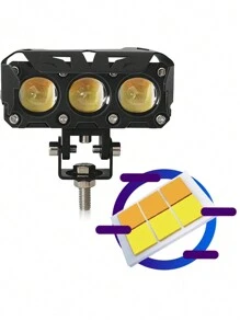 Faros Auxiliares Luz Doble Color Led 80w Para Auto Moto 2pcs - Negro - Ver 8