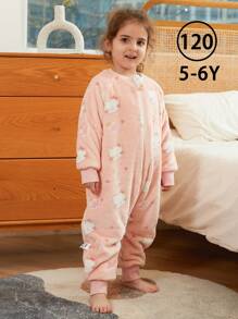 MICHLEY 1件装法兰绒婴儿睡袋，长袖拉链可穿戴睡袋，适合秋冬季男女宝宝，可爱休闲，适合休闲度假的宝宝用品