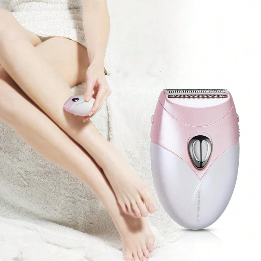 TOUCHBeauty 脱毛器、电动剃须刀脱毛器、脱毛设备、无痛脱毛，随时随地让肌肤光滑，女士比基尼剃须刀、女士体毛修剪器、脱毛器，女士脱毛器，由 2 节 AAA 电池供电（不含电池）