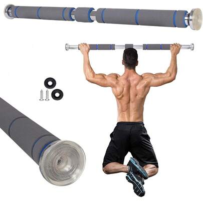 Barre de traction avec cadre de porte, entraînement à domicile, réglable, Fitness, barre de traction en mousse métallique robuste, 80-115cm