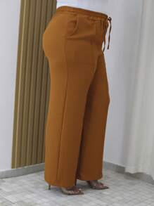 Duna Plus Size Trousers - 淺焦糖 - 查看 3