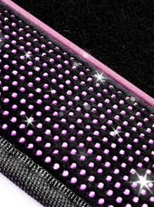 Bling Diamond Car Floor Mats Full Set, Shining Rhinestone Carpet Sparkly Glitter Crystal With Anti-Slip PVC Heel Pad Waterproof Universal Fit Automotive SUV,Sedan,Van,Cute Girl Women With Anti-Slip Pad,4pcs Pink/Withe/Black/Blue - Multicolor - View 8