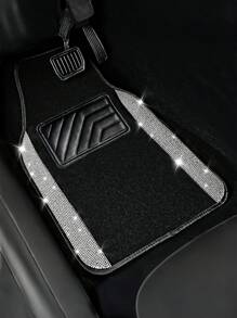 Bling Diamond Car Floor Mats Full Set, Shining Rhinestone Carpet Sparkly Glitter Crystal With Anti-Slip PVC Heel Pad Waterproof Universal Fit Automotive SUV,Sedan,Van,Cute Girl Women With Anti-Slip Pad,4pcs Pink/Withe/Black/Blue - Multicolor - View 5