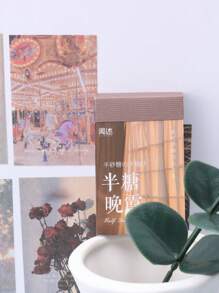 50入組夕陽主題日記材料diy裝飾貼紙 - 黃色 - 查看 11