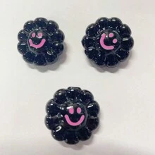 10 件装多巴胺 Ins 风格向日葵花朵亚克力百搭甜美可爱通孔 DIY 手提包链钥匙扣 - 太陽花珠子 - 查看 4