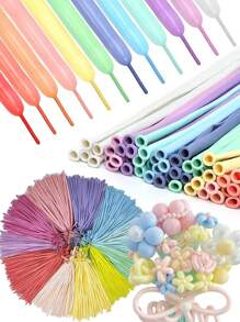 20/50个马卡龙长气球多色扭曲气球DIY造型长魔术气球带免费泵用于婚礼情人节生日节日派对装饰