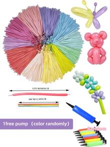 20/50个马卡龙长气球多色扭曲气球DIY造型长魔术气球带免费泵用于婚礼情人节生日节日派对装饰