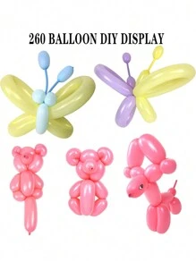 20/50个马卡龙长气球多色扭曲气球DIY造型长魔术气球带免费泵用于婚礼情人节生日节日派对装饰