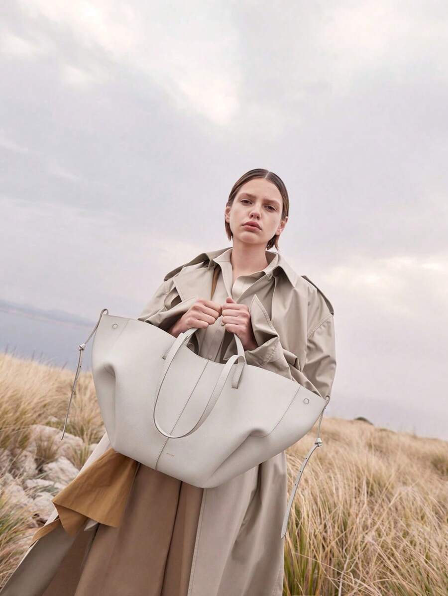 Tote Bag Cyme Large Capacity Shopping Bag High Quality Shoulder Bag - White - View 1