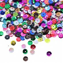 1400 sztuk Mieszane kolory cekinów 6 mm okrągłe luźne cekiny z PVC do rękodzieła, szycia, akcesoriów do majsterkowania, dekoracji odzieży, ślubu, uroczystości bożonarodzeniowych
