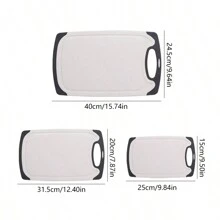 Set de 3 tocătoare din plastic - Tocător antiderapant, ușor de curățat pentru carne, fructe, legume - Bloc de măcelar, accesoriu esențial de bucătărie - Multicolor - Vizualizare 2