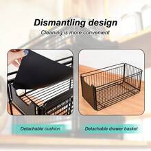 Set Of 2 Kitchen Storage Baskets - Extendable - 2 Levels - White/Black - Kitchen, Bathroom - 黑色 - 查看 5