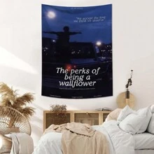 1 tấm thảm in họa tiết The Perks Of Being A Wallflower, đồ trang trí tường bằng vải polyester treo cho phòng khách, phòng ngủ, văn phòng, trang trí nhà cửa, tiệc tùng, vải treo tường hình chữ nhật cho nhà bếp có rèm, đi kèm 3 đinh treo tường và 2 kẹp, thảm treo tường - Nhiều màu - Xem 2