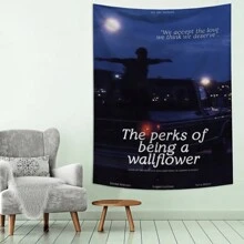 1 tấm thảm in họa tiết The Perks Of Being A Wallflower, đồ trang trí tường bằng vải polyester treo cho phòng khách, phòng ngủ, văn phòng, trang trí nhà cửa, tiệc tùng, vải treo tường hình chữ nhật cho nhà bếp có rèm, đi kèm 3 đinh treo tường và 2 kẹp, thảm treo tường - Nhiều màu - Xem 9