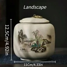 复古密封零食储物罐，适合居家使用，中国复古茶壶造型，陶瓷材质，开学季必备 - 彩色 - 查看 20