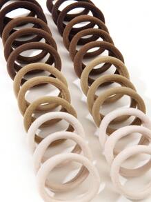 24pcs/Set Coffee Ombre Elastic Hair Tie For Women, Simple And Elegant Style With High Stretch And No Trace Casual,Woman Head Accessories, Woman Hair Accessories Hair Ties Ponytail Holders Hair Elastics Hair Rubber Bands Scrunchies Hair Rope, Hair Bobbles Gym Beauty Makeup Woman Accessories Elastic Band - Coffee Brown - View 9