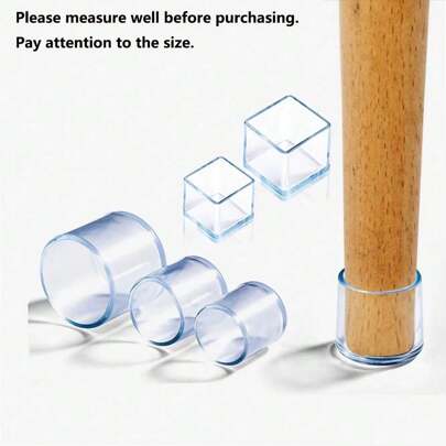 4PCS Furniture Leg Foot Protector Transparent Table And Chair Foot Cover Rubber Wear-Resistant Cap Noise Reduction Protect Floor