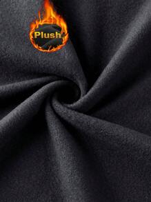 1pc Men's Thermal Pants, Thermal Lined, Solid Black, Warm Bottoms For Cold Weather, Suitable For Outdoor Activities Like Skiing In Autumn/Winter