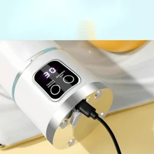 LIPETY Per USB wiederaufladbarer tragbarer Mixer – Mini-Eiszerkleinerer mit 12 Klingen und digitaler Anzeige, 3 Modi, leicht zu reinigen, tragbarer Mixbecher mit 425 ml Fassungsvermögen, perfekt für die Zubereitung von frischem Saft zu Hause oder unterwegs. Haushaltsgeräte