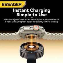 ESSAGER Apple I Watch Magnetic Wireless Charger For Series2-9 SE 1-2 Ultra 1-2 Suitable For Office, Dorm, And Home