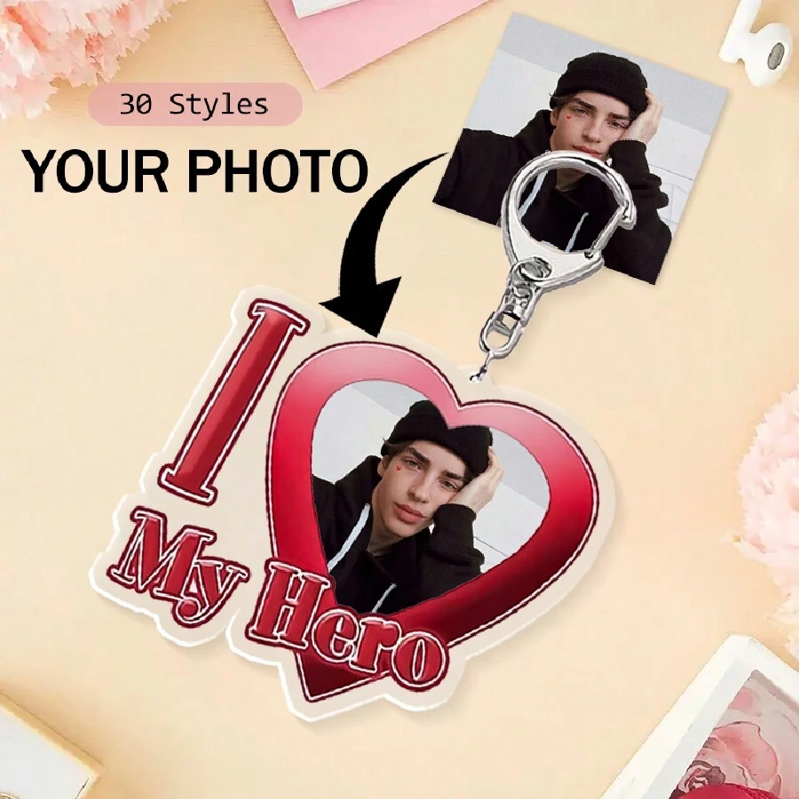 Personalized Keychain With Text "I Love My Boyfriend/Girlfriend/Wife/Hubby/Hot Mama/Dad/King/Queen/Idol/Baby/Family" As Gift - Multicolor - View 1