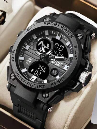 Men's Multi-Function Sports Waterproof Electronic Watch, Casual LED Display Wrist Watch For Youth