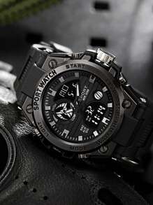 男士多功能运动防水电子表，休闲 LED 显示屏腕表，适合年轻人 - 黑色 - 查看 4