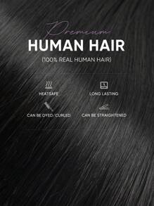 50 Strands Micro Loop Hair Extensions Nature Black 14-22inch Straight Micro Link Real Human Hair Hair Extensions Invisible Micro Beads Thick Micro Ring Hair Extensions Halloween Costumes - S1B - View 7