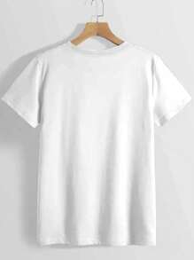 Stylish Printed T-Shirt - Versatile, Easy To Maintain And Comfortable, Women's Casual All Season T-Shirt - 白色 - 查看 3