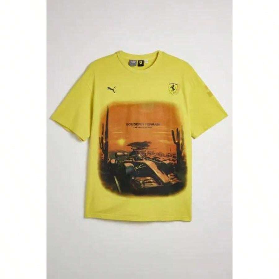 For Scuderia Ferrari Desert Sun Graphic Tee - Yellow - View 1