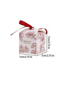 5/10pcs Floral Print Ribbon Gift Packaging Box, Creative Delicate "Specially For You" Wedding Favor Candy Bag Gift Box, Party Small Gift Birthday Valentine's Day Gift Box Valentine's Day