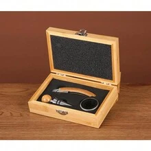 一套竹木盒组合式开瓶器礼盒，高级葡萄酒开瓶器套装，葡萄酒配件工具套装，棋盘造型开瓶器礼盒，圣诞礼物 - 彩色 - 查看 4