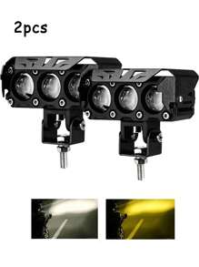 Faros Auxiliares Luz Doble Color Led 80w Para Auto Moto 2pcs - Negro - Ver 2