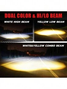 Faros Auxiliares Luz Doble Color Led 80w Para Auto Moto 2pcs - Negro - Ver 3