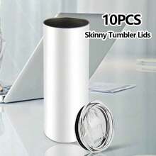 10pcs/Set Anti Overflow Ultra-Thin Tumbler Replacement Cup Lid Plastic Splash Proof Cup Lid, Ideal For Office, Reading, And Camping