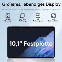 ECOPAD Android 13 平板电脑 2024，2GB+64GB 1TB 设备，2.4G WiFi，10.1-Zoll 高清平板电脑，四核处理器 Bis Zu 2.0GHz，6000mAh，(2.0MP+5.0MP) 双摄像头，蓝牙，1280 * 800 触摸屏，紫光展锐PC。 SC7731E.1,3 GHz - 黑色 - 查看 8