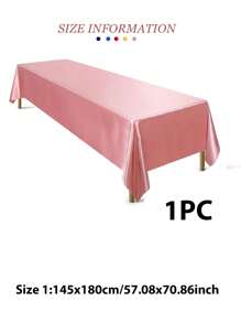 1 khăn trải bàn hình chữ nhật 145x260cm / 145x180cm vải lụa mịn dùng cho tiệc, ngày lễ, bữa tối, đám cưới, trang trí lễ kỷ niệm - Hồng - Xem 14