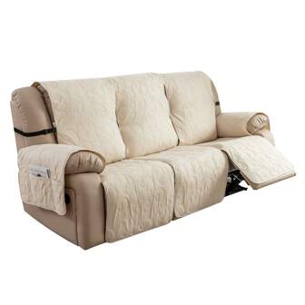 100% Waterproof Recliner Sofa Cover,New Style Non-Slip Reclining Sofa Covers For 3 Seat,Washable Reclining Sofa Cover Furniture Protector With Elastic Straps Pocket For Pets