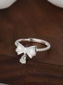 1 Stück Vielseitiger, eleganter Ring mit Blumen-Schmetterling und Maiglöckchenmotiv, verstellbares Band mit mattem Finish