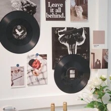 1Pc Of 12 Inch Fake Plastic Records Record Wall Decoration, Dormitory Decoration, Room Decoration Aesthetic Retro, Music Themed Decoration Plastic Vinyl Record, Universal Holiday Decoration, Creative Graffiti Design, Perfect Birthday Gift. Birthday Gifts Graduation - Multicolor - View 4