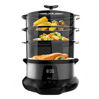 Cecotec Ctec Vaporera Electrica VapoVita 3000 Pro. Cocina al Vapor y Conserva Nutrientes y Vitaminas. 1000 W, 3 Recipientes - ✅Livraison en 3-5 jours