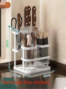 1 Khay đựng đồ dùng nhà bếp đa năng, thích hợp để cất dao và đồ dùng trên bàn, có thể treo mà không cần đục lỗ, có thể đặt trên mặt bàn - Nhiều màu - Xem 4