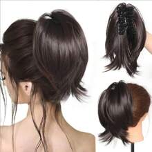Synthetic Heat-Resistant Wig Hair Bun Messy Elastic Band Hair Bundle Coiffure Hairpiece Ladies Ponytail Scrunchy Clip Wig Christmas Holiday Wig