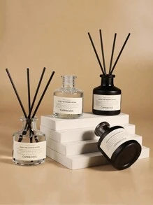 Set da 5 pezzi, kit di aromaterapia contenente un diffusore di aromaterapia e quattro bastoncini per diffusore, con estratti vegetali naturali, olio essenziale di aromaterapia per la casa, aromaterapia senza fiamme per uso domestico interno, aromaterapia a lunga durata, set di oli essenziali per aromaterapia floreale per camera da letto e bagno, deodorante per ambienti