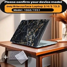 有 4 种大理石图案可供选择，并配有键盘保护膜。它与 MacBook Air Pro 保护套、13/14/15/16 英寸电脑保护套兼容，并配有键盘保护膜，A1370、A1534、A1502、A1707、A2337、A1932、A2179、A2338、A1706、A1708、A2681 塑料硬壳笔记本电脑保护套，黑色、蓝色大理石图案 A2485 A2442、A1466 A1369
